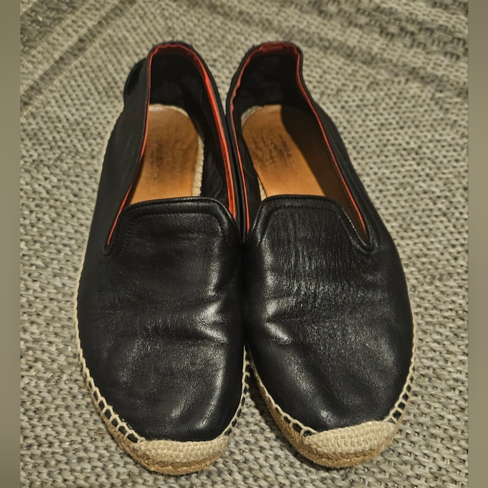 Rag & Bone Del Rey Leather Espadrille In Black Size: 39 (US 9) ($275)
